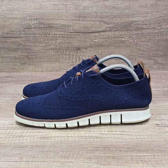Cole Haan Zerogrand Men's Sz 8.5M Blue Stitchlite Wingtip Oxford Shoes (C24947) - Picture 3 of 9